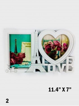 LOVE Design Double Opening Plastic Photo Frame (4" X 6")